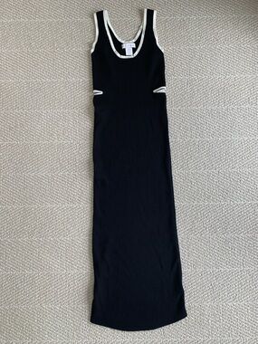 House of Harlow 1960 Black Midi Dress with White Trim